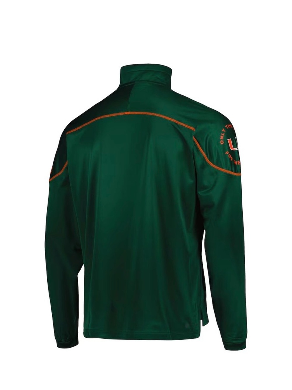 adidas Miami Hurricanes AEROREADY Quarter Snap Pullover Jacket Green Men’s - Picture 5 of 12